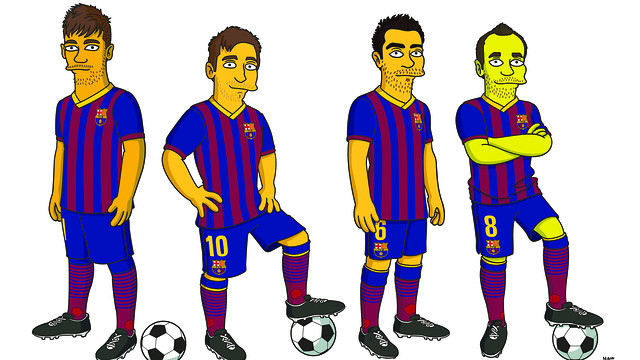 Neymar, Messi, Xavi e Iniesta se vuelven amarillos