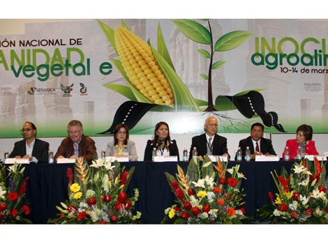 Personal de Sagarpa y del SENASICA, así como investigadores, participan en el encuentro.