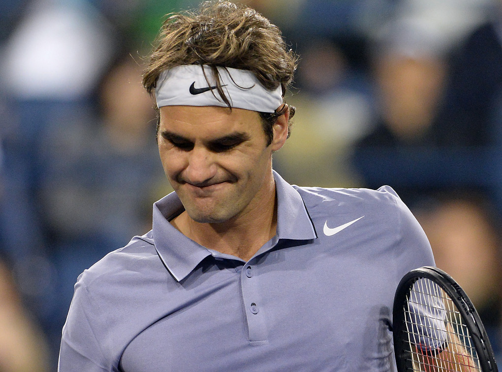 Federer en plena acción