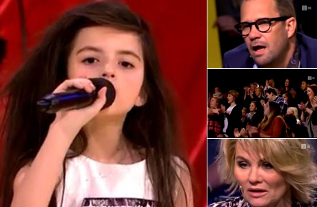Angelina Jordan durante su participación en el programa de cazatalentos en Noruega