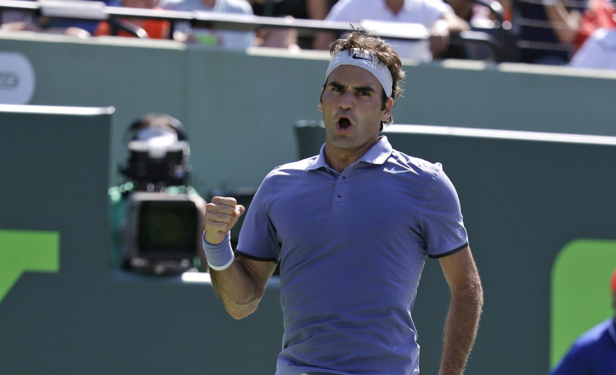 Roger Federer celebrando 