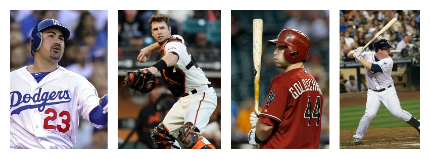 Adrián González, Buster Posey, Paul Goldschmidt y Jedd Gyorko 