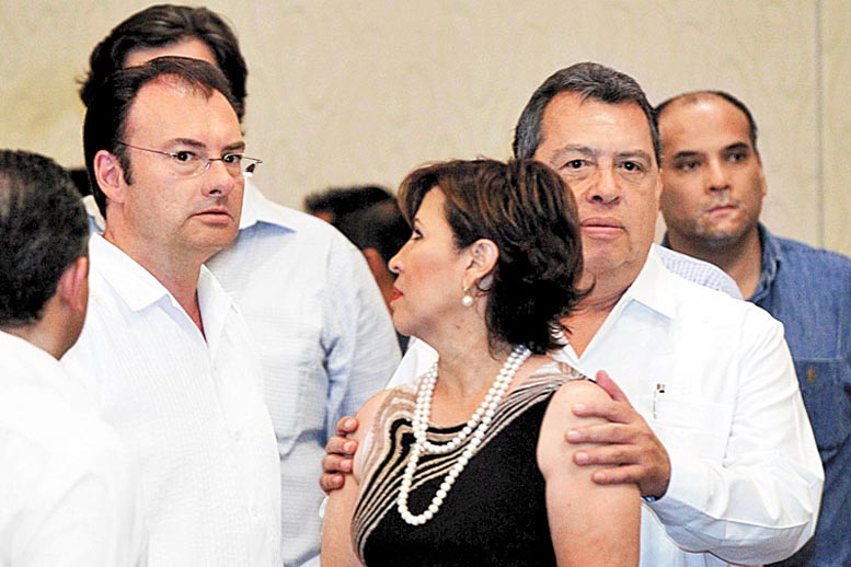 Luis Videgaray, Rosario Robles Berlanga y Ángel Aguirre Rivero.