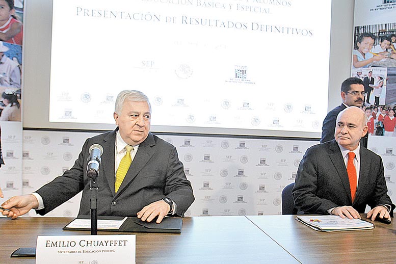 Emilio Chuayffet y Eduardo Sojo dieron a conocer que 90.6 por ciento de los planteles fueron censados. 