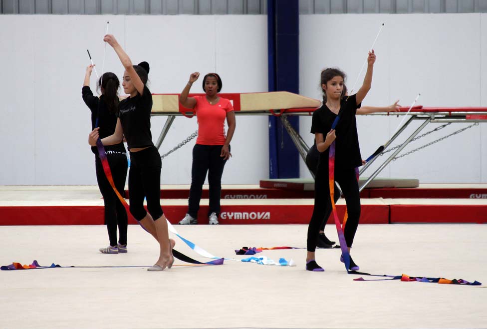 Demostración durante la presentación del Campeonato Nacional de Gimnasia Rítmica 2014.