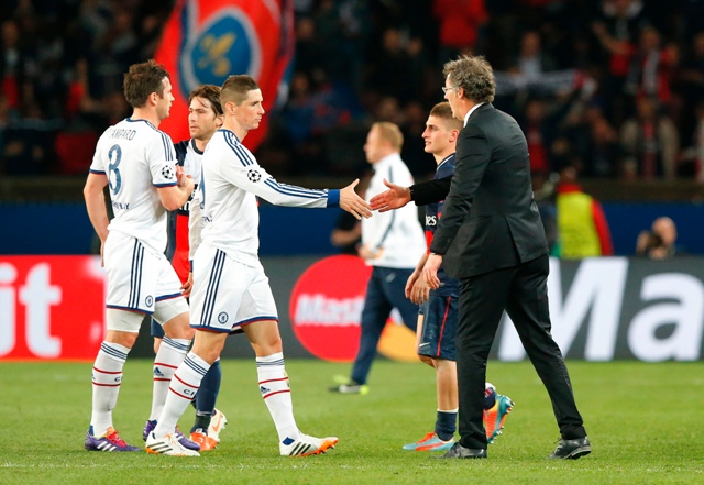 Laurent Blanc con Fernando Torres