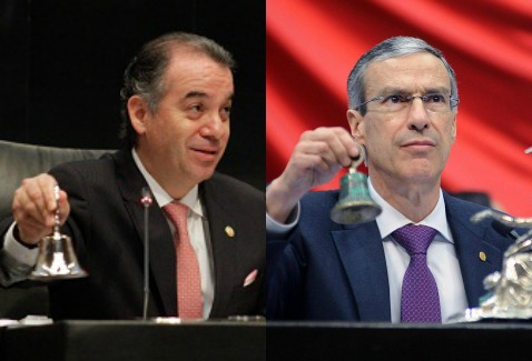 El presidente del Senado, Raúl Cervantes, y el presidente de la Cámara de Diputados, José González Morfín.