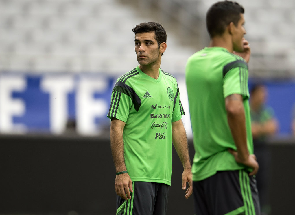 Rafael Márquez, en un entrenamiento con Tri 