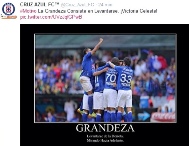 Cruz Azul festejó victoria ante América en Twitter