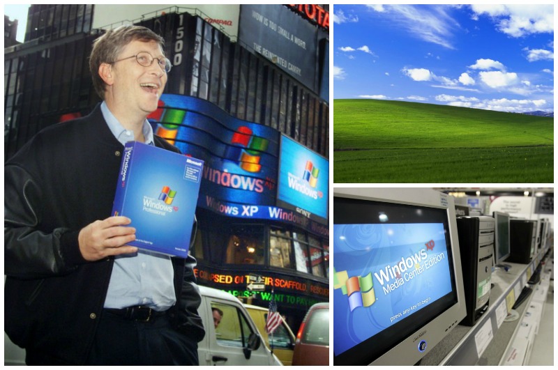 El 25 de octubre del 2001, Bill Gates promocionó el sistema operativo Windows XP en el Times Square en Nueva York. 