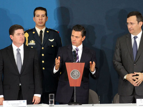 El presidente Enrique Peña Nieto durante su mensaje.