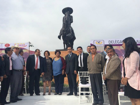 Nueva efigie de Emiliano Zapata se encuentra entre Calzada de Tlalpan y avenida México-Xochimilco, en Huipulco, delegación Tlalpan.