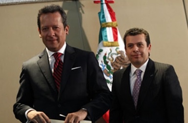 Eduardo Sánchez Hernández, vocero de la Presidencia de la República y Humberto Castillejos Cervantes, consejero jurídico del Ejecutivo Federal