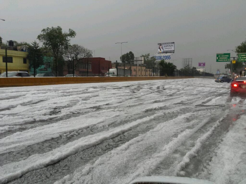 Granizo en Circuito Interior.