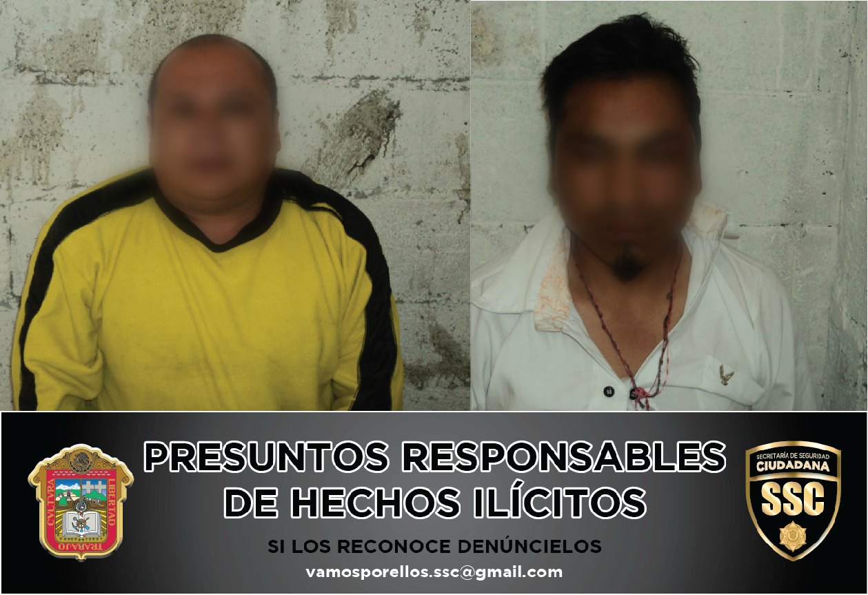 Extorsionadores detenidos en Metepec.