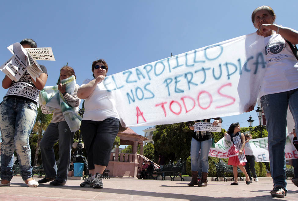 Protesta a favor de Temacapulín en Cañadas de Obregón