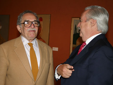 El escritor colombiano y el presidente del Consejo de Cemex, Lorenzo Zambrano.