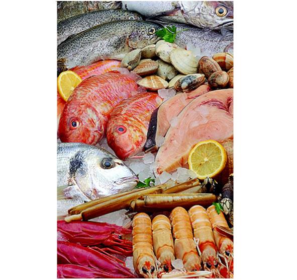 Los pescados y mariscos son ricos en minerales. 
