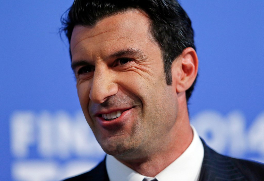 Luis Figo, durante el sorteo de semifinales 