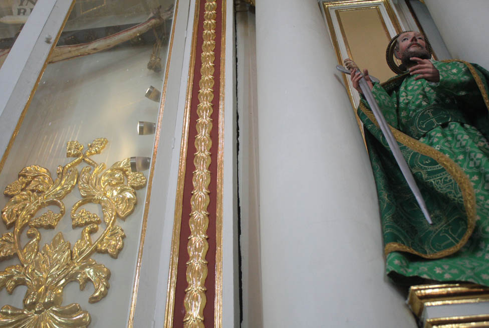 La iglesia de con afectaciones en Toluca.