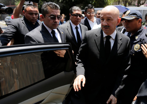 El ex presidente de México acudió a dar el pésame a la viuda del escritor colombiano.