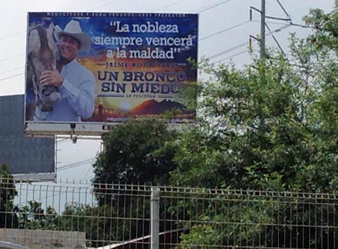 La promoción del priista Jaime Rodríguez es en alusión a una película. 