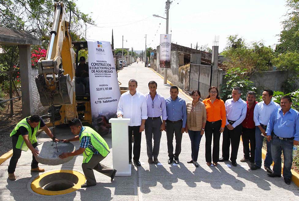 Inaugura Moreno Valle el colector pluvial.