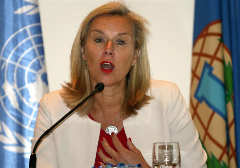 Sigrid Kaag, representante especial de la ONU para supervisar la eliminación de las armas químicas sirias, hoy en Damasco