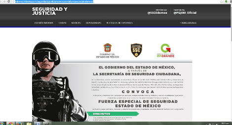 El Estado de México lanzó hoy la convocatoria para sus fuerzas especiales de seguridad. 