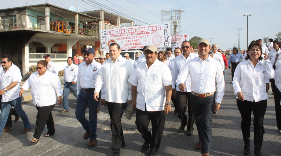 La urbe petrolera fue la sede que reunió la mayor cantidad de trabajadores alcanzando hasta 18 mil personas en el desfile, Altamira convocó a 3 mil mi