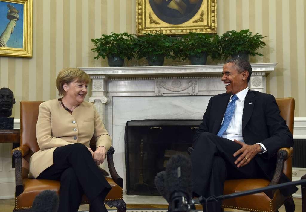 La canciller alemana Angela Merkel y el presidente estadunidense Barack Obama.