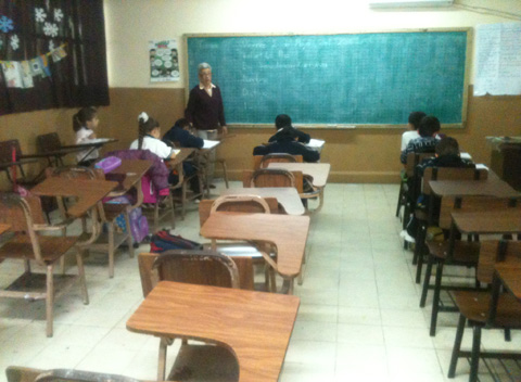 En un salón de la escuela Venustiano Carranza, acudieron sólo 8 de 33 alumnos. 