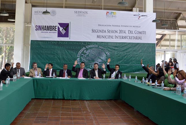 En la segunda sesión ordinaria del Comité Municipal Intersecretarial de la Cruzada Nacional contra el Hambre.