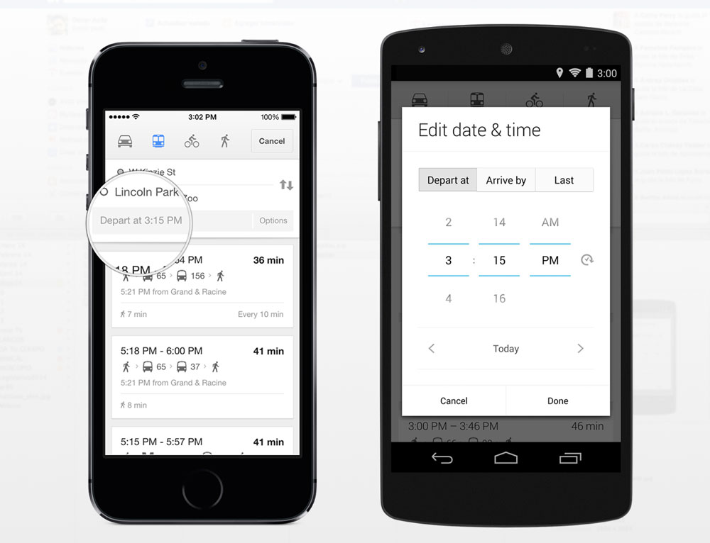 Si cuentas con  la aplicación Uber en tu smartphone,  ábrela directamente desde Google Maps para comparar opciones de ruta.