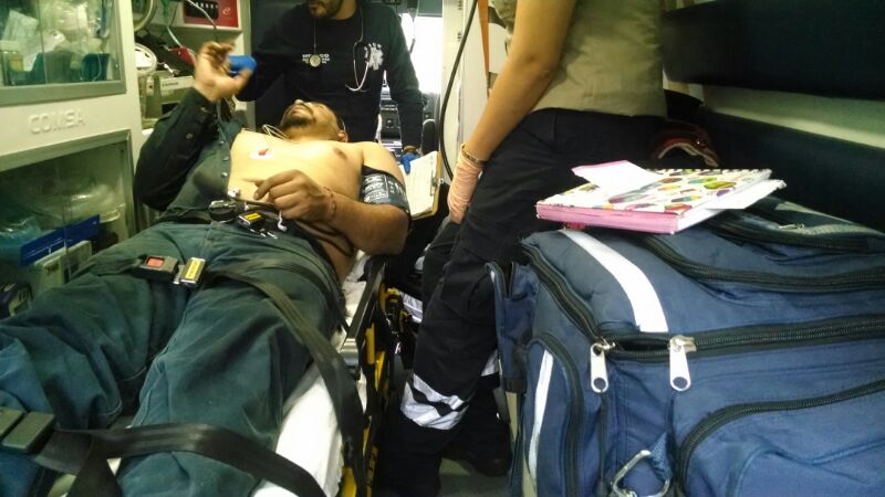 Diego Martínez Vázquez, de 25 años,fue llevado al hospital Magdalena de las Salinas, con severas quemaduras.