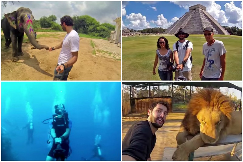 Alex viajó a más de 36 países y grabó todo con una cámara GoPro.