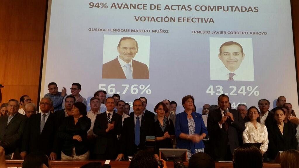 Quiero agradecer a mi familia, a mis hijos, a mi planilla y a mi equipo, dijo Madero tras anunciarse su triunfo. 