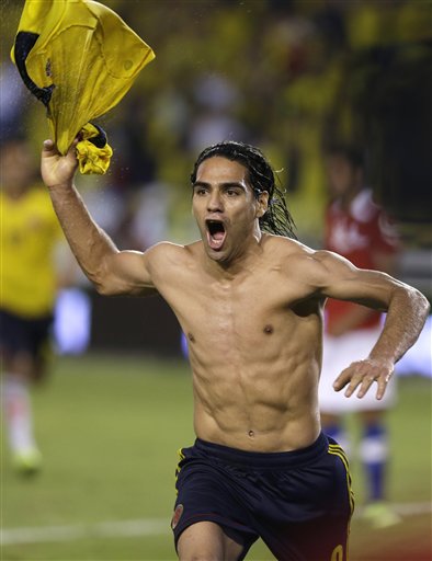 Falcao durante el partido frente a Chile 