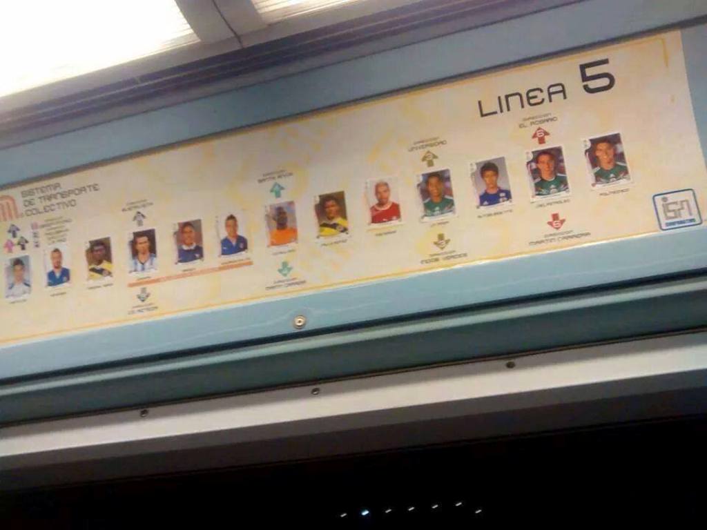 Linea 5 del metro con estampas del Mundial