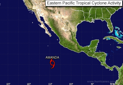 La Conagua previó que la tormenta Amanda se convierta en huracán categoría I.