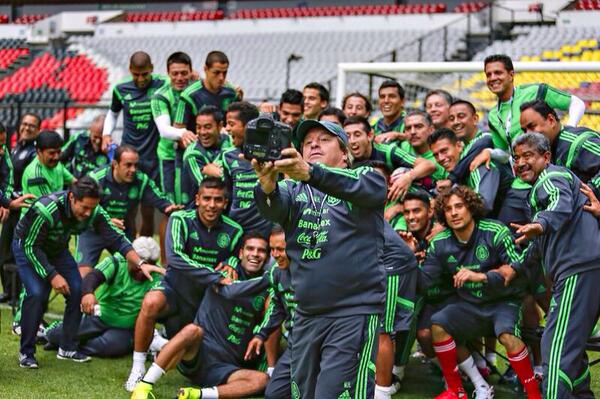 Con los jugadores de la Selección Mexicana
