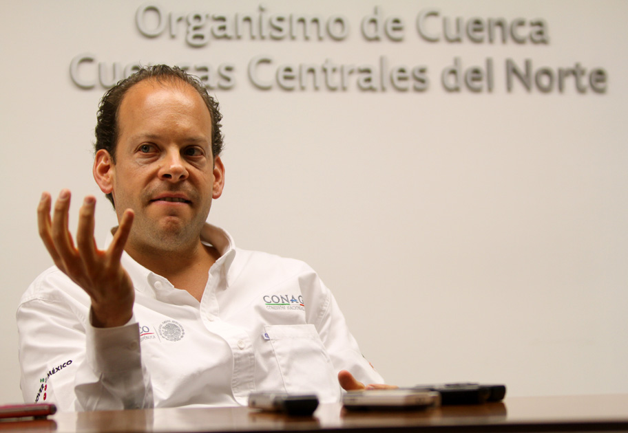David Korenfeld, director nacional de Conagua durante su visita a La Laguna.