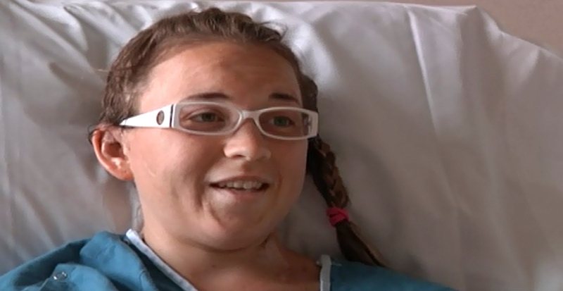 Jessica Gamboa  fue entrevistada en el hospital tras el ataque de la osa.