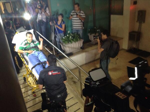 Montes llegando al hospital de Guadalajara 