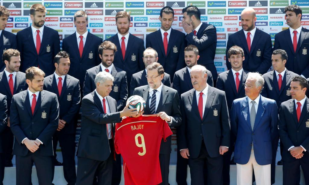 Mariano Rajoy acudió a Las Rozas, Madrid, para despedir a la selección de futbol española que participará en el Mundial de Brasil 2014.