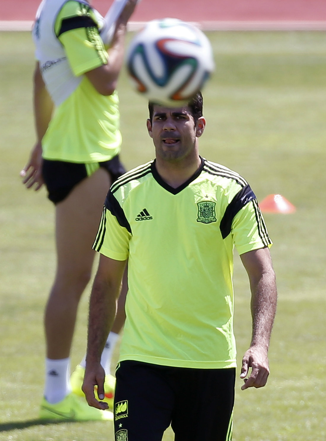 Diego Costa en los entrenamientos de la selección española 