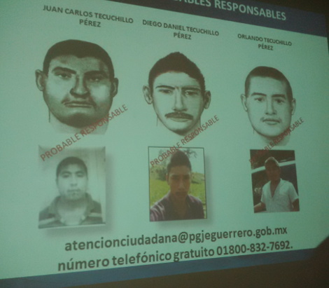 La Procuraduría presentó los retratos hablados y fotos de los presuntos homicidas. 