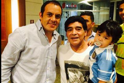 'Cuau' y Maradona, juntos en Brasil