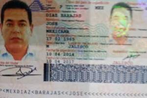 Copia del pasaporte que Díaz Barajas presentó en Brasil.