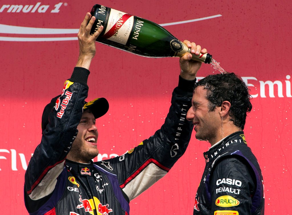 Sebastian Vettel y Daniel Ricciardo de Red Bull 
